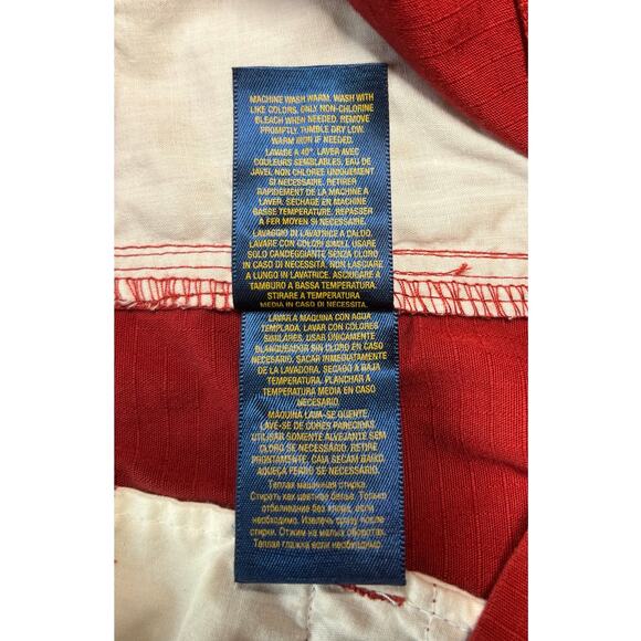 POLO RALPH LAUREN Womens Ripstop Cargo Shorts RL-1967 Red Sz 20 100% Cotton - Picture 9 of 13